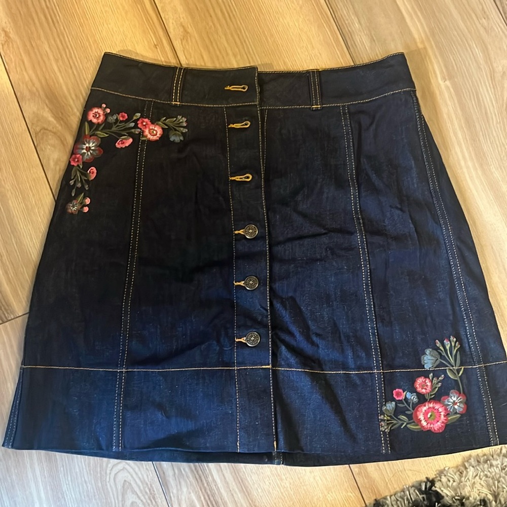 Kate Spade Embroidered Jean Skirt!